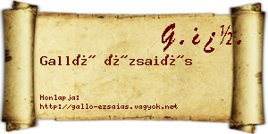 Galló Ézsaiás névjegykártya
